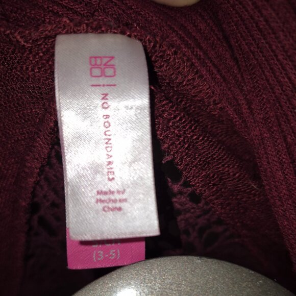 Xhilaration Burgundy Open Front Cardigan with Detailed Back Size Small - Picture 2 of 4